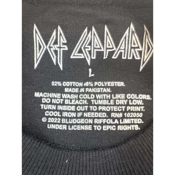 Def Leppard Retro Black Christmas Sweatshirt Sz Women's Large Lightening Rock - Picture 4 of 7